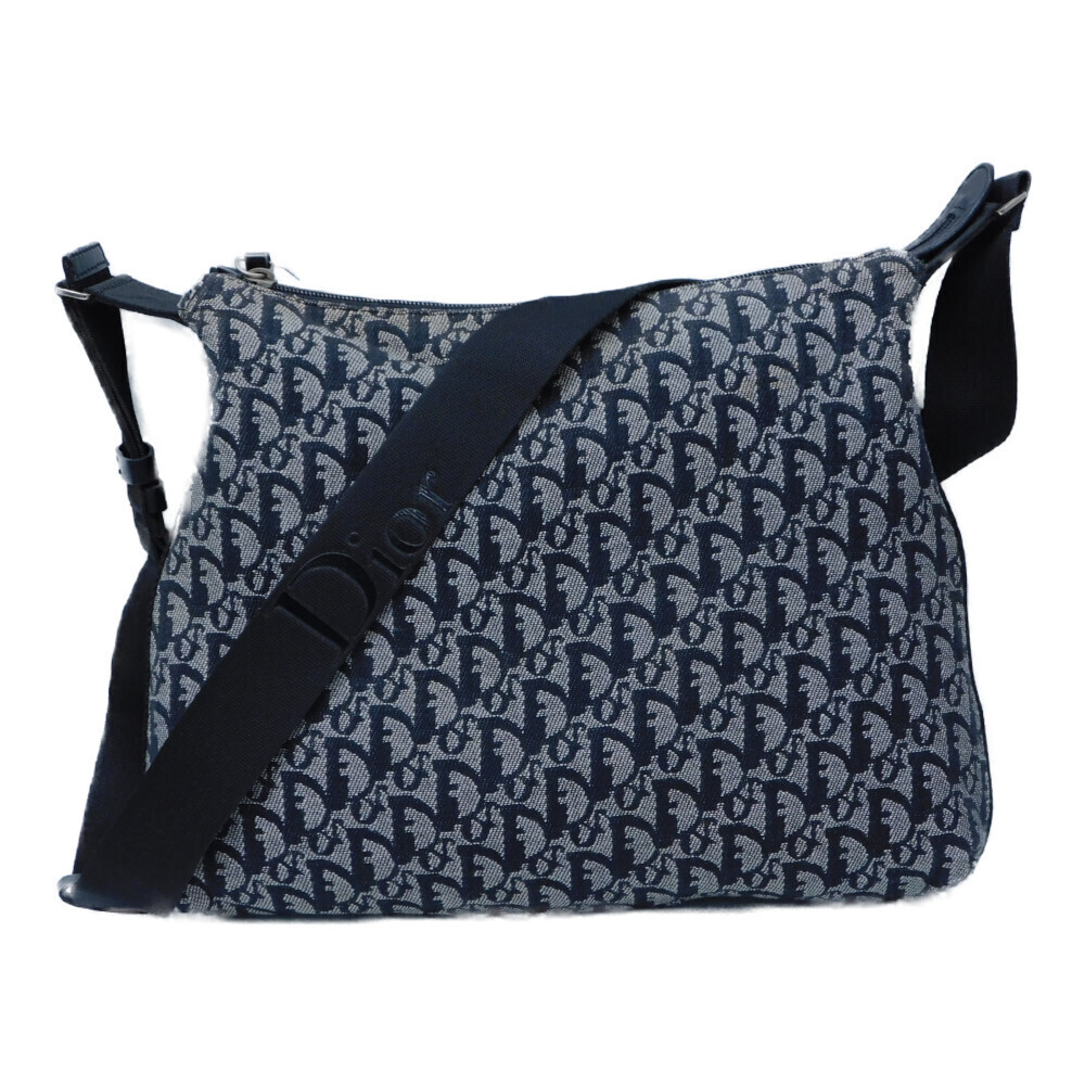 DIOR Trotter Shoulder Bag Black Gray Crossbody Elegant